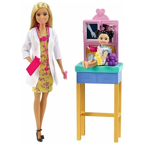 Barbie Mattel Кукла Барби - Педиатр (блондинка) (Barbie Pediatrician Toddler Patient)