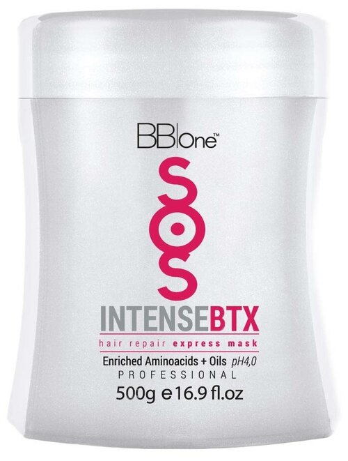 BB One SOS INTENSE BTX Hair Repair Экспресс-маска для волос, 500 г, 500 мл, банка