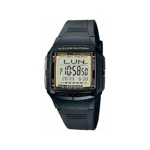 casio men s data bank water resistant digital watch db 360g 9a 38 mm gold Наручные часы CASIO Collection, черный