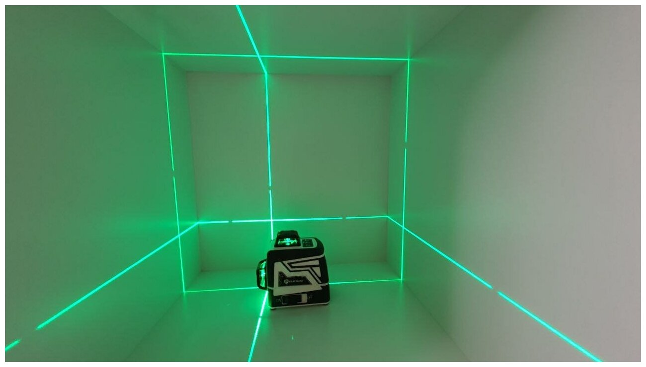 Лазерный уровень Pracmanu белый 3D /12 линий /360 зеленый луч - фотография № 6
