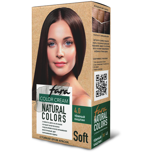 Краска для волос FARA Natural Colors Soft 303 темный каштан, 116 г