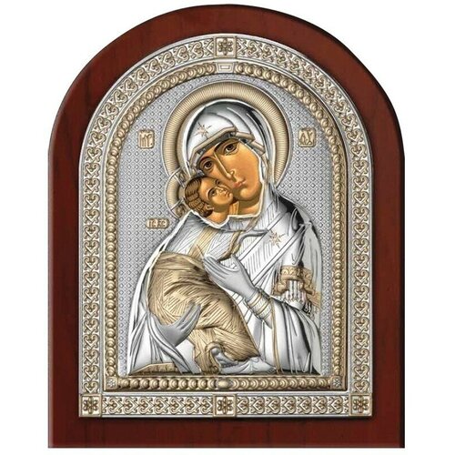 Икона Божией Матери Владимирская 85200, 8х11 см, цвет: серебристый