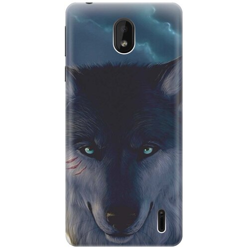 фото Re:paчехол - накладка artcolor для nokia 1 plus с принтом "взгляд волка"