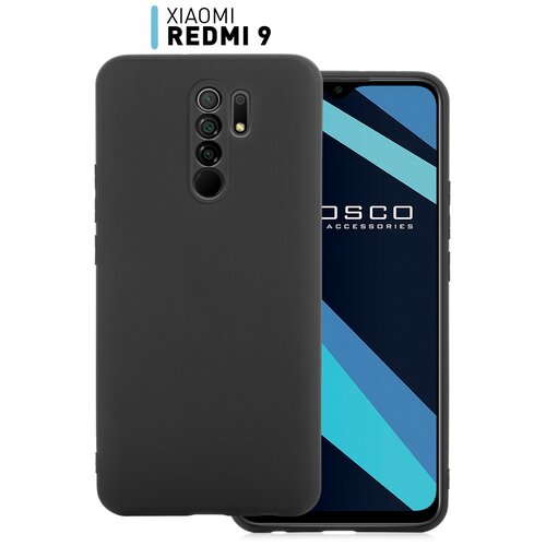 Чехол ROSCO для Xiaomi Redmi 9 (Сяоми Редми 9) силиконовый чехол, защита вокруг модуля камер, с матовым покрытием, черный чехол матовый soft touch силиконовый чехол на xiaomi redmi 9 сяоми редми 9 с 3d принтом stormtrooper stickers черный