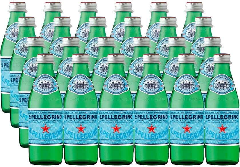 Минеральная вода S. Pellegrino газированная, стекло, 24 шт. по 0.25 л