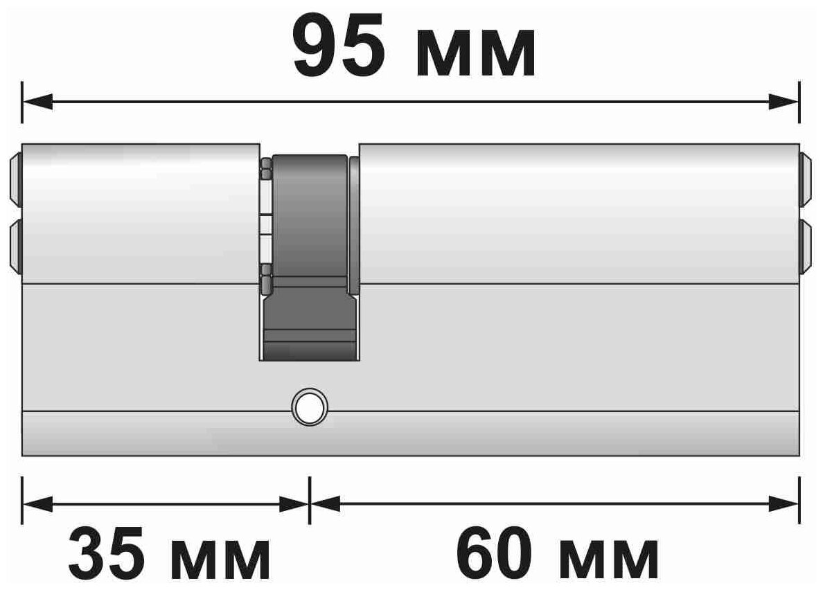 Цилиндровый механизм Apecs SM-95(35/60)-NI - фотография № 2