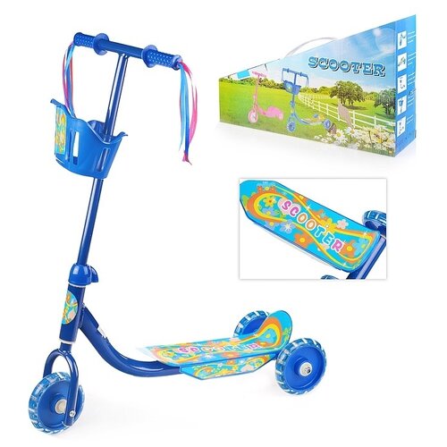 фото Самокат oubaoloon синий, в коробке (u038383y)