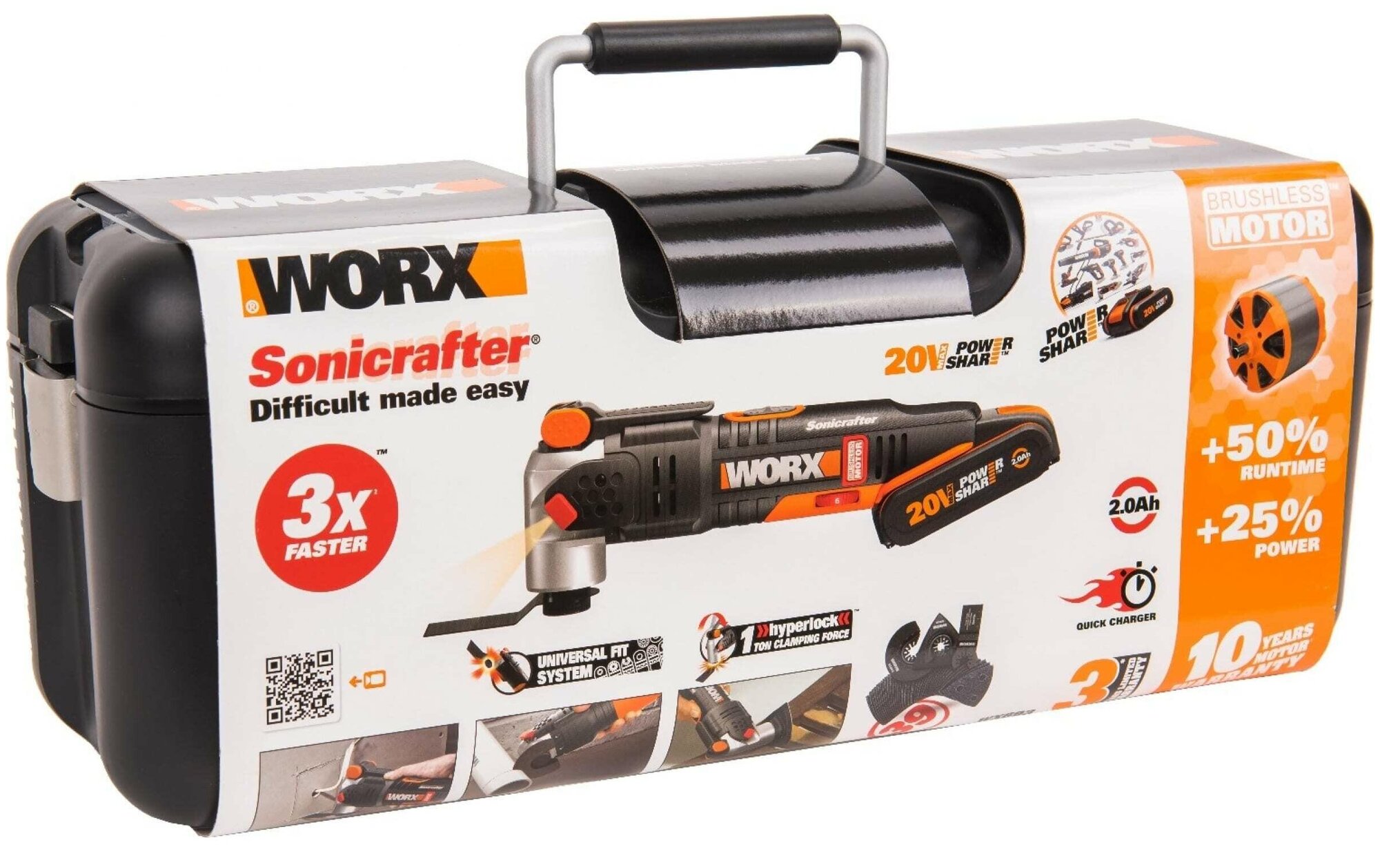 Реноватор аккумуляторный WORX WX693 20В BL 1*2,0Ач коробка