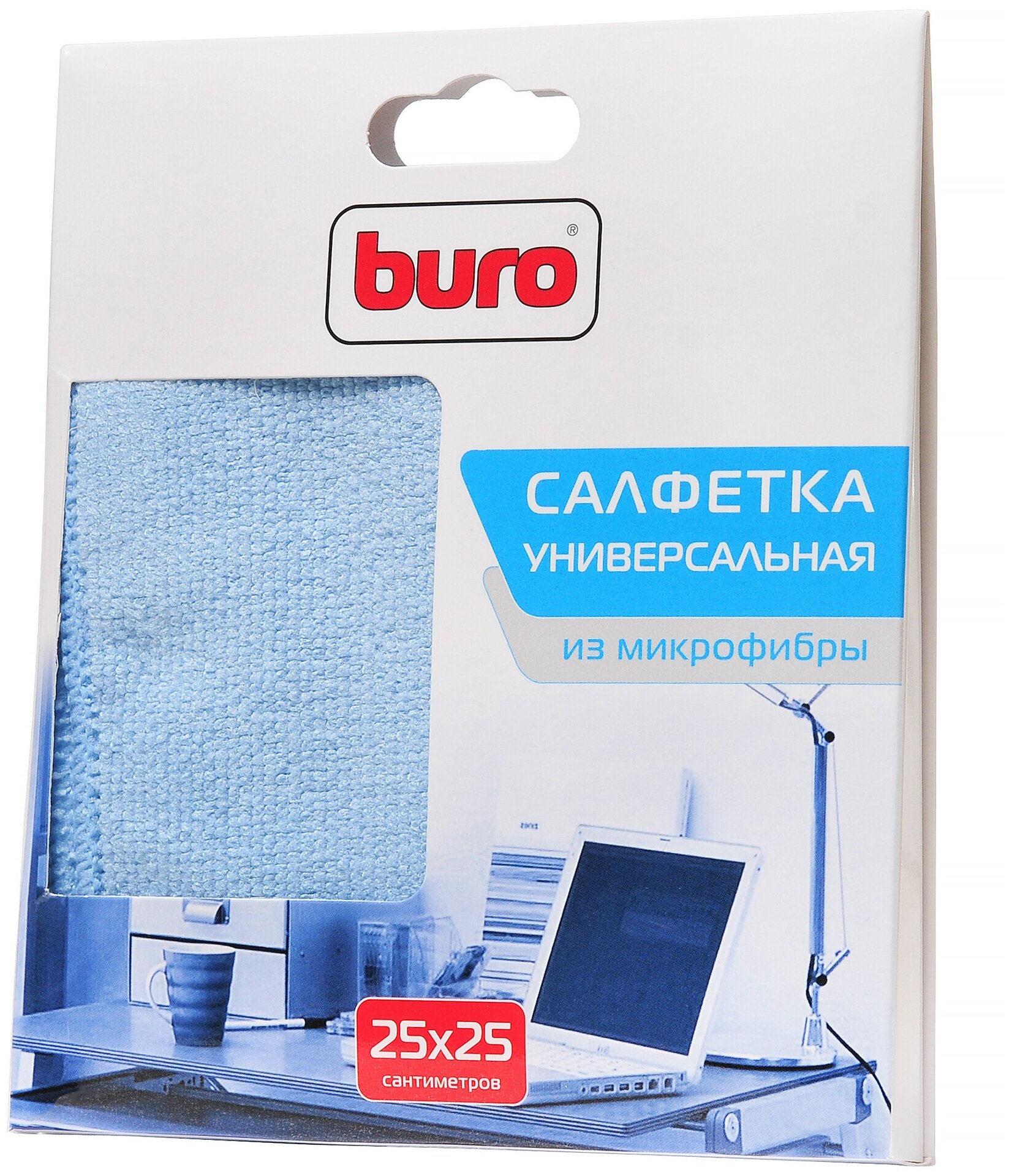 Салфетка BURO из микрофибры, 25 х 25 см - фото №1