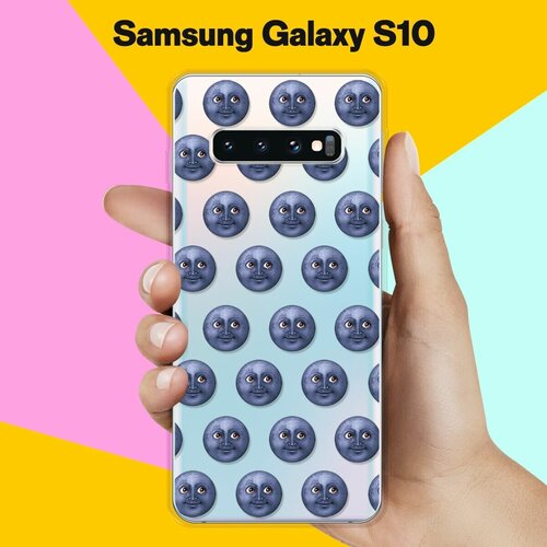 Силиконовый чехол Луна на Samsung Galaxy S10 жидкий чехол с блестками midoriya vs katsuki на samsung galaxy s10 самсунг галакси s10 плюс