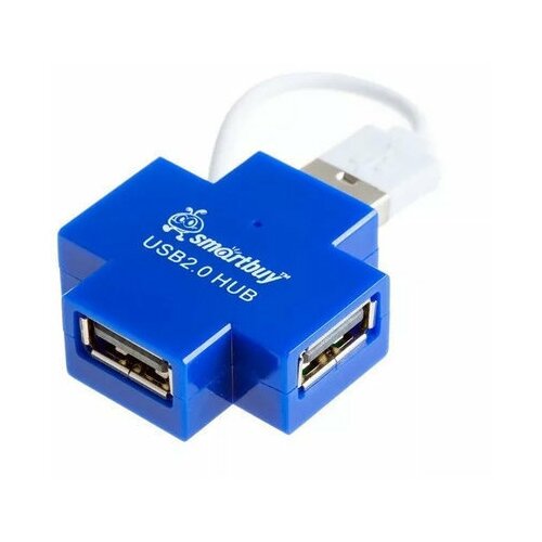 USB Хаб Smartbuy 4 порта, SBHA-6900 (Синий) usb 3 0 хаб smartbuy 6000 4 порта черный sbha 6000 k