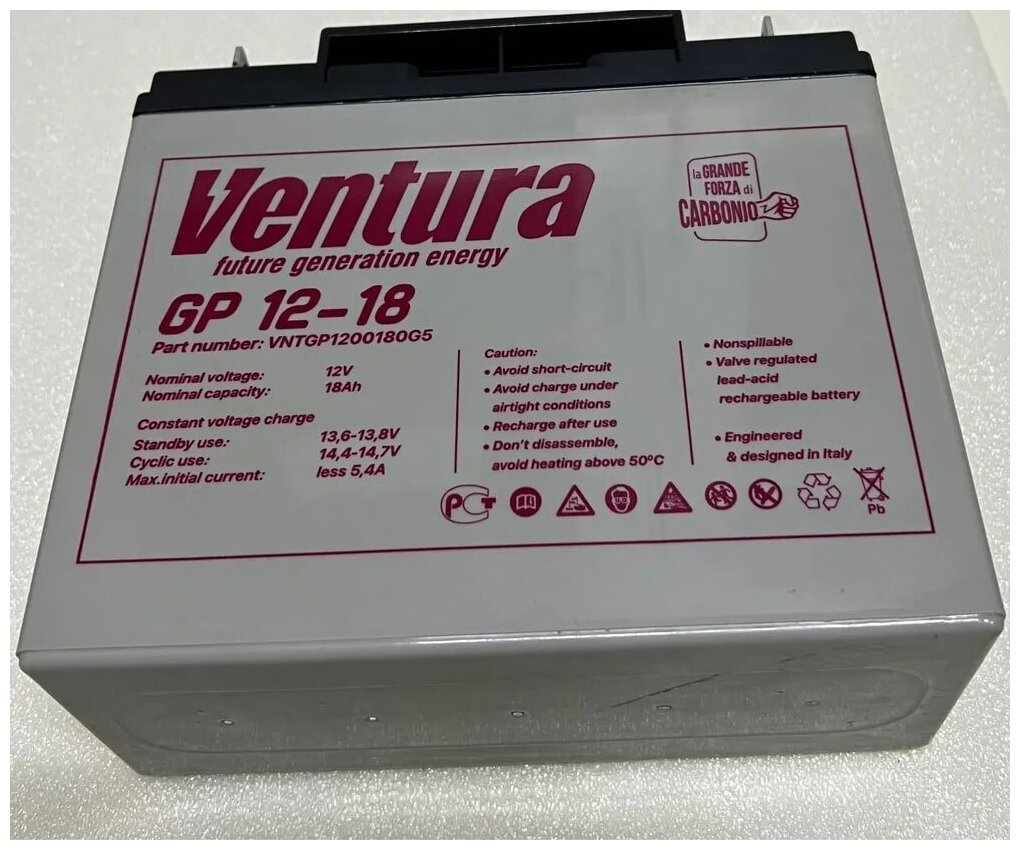 Аккумуляторная батарея Ventura GP 12-18 12В 18 А·ч - фото №4