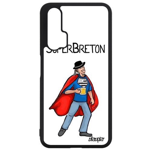 фото Чехол на мобильный huawei nova 5t, "супербретонец" супергерой комичный utaupia