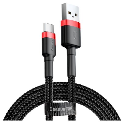 Кабель Baseus Cafule USB - USB Type-C 2 м, черный/красный
