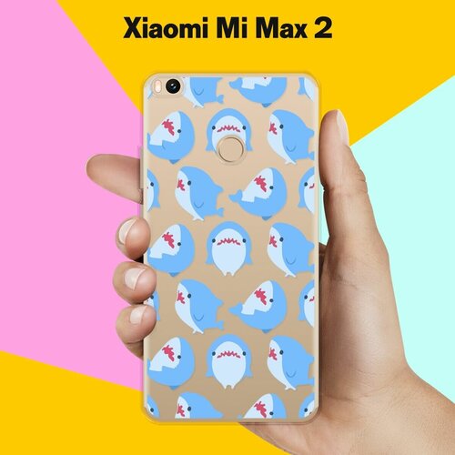 Силиконовый чехол на Xiaomi Mi Max 2 Акулы / для Сяоми Ми Макс 2
