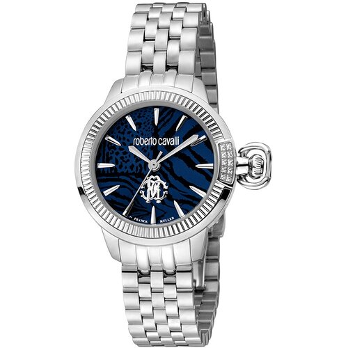 Наручные часы Roberto Cavalli by Franck Muller Logo, синий, серебряный