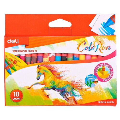 Deli Восковые мелки Colorun 18 цветов