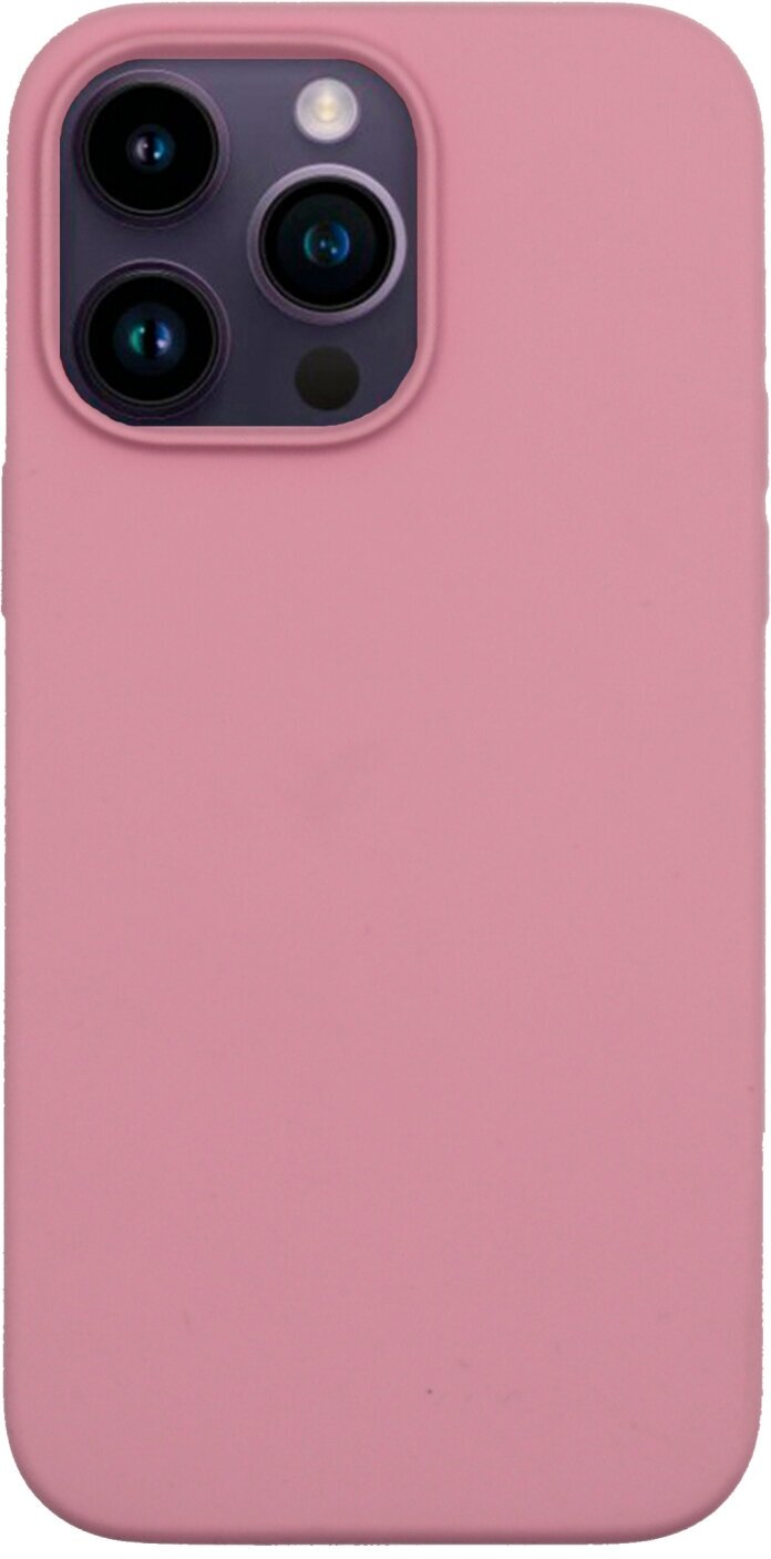 Чехол-накладка для iPhone 14 Pro Max, Silicon Case, без лого, бледно-розовый