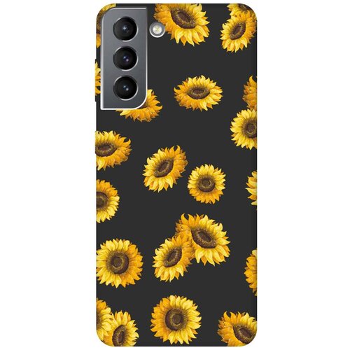 фото Re:pa чехол - накладка soft sense для samsung galaxy s21 с 3d принтом "sunflowers" черный
