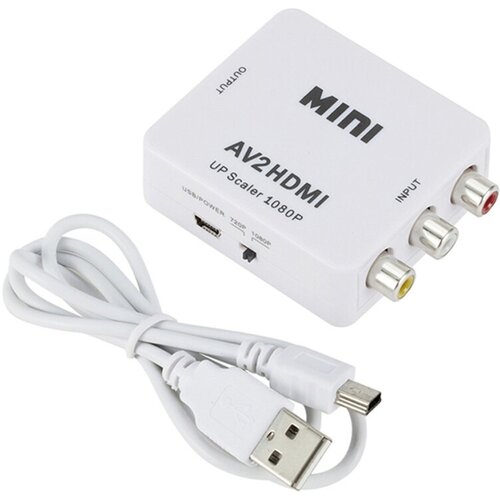 Конвертер PALMEXX AV (RCA) - HDMI, белый 1080p mini vga to av rca convertisseur box adapter avec 3 5mm vga2av cvbs audio conversor hdtv pc support ntsc pal