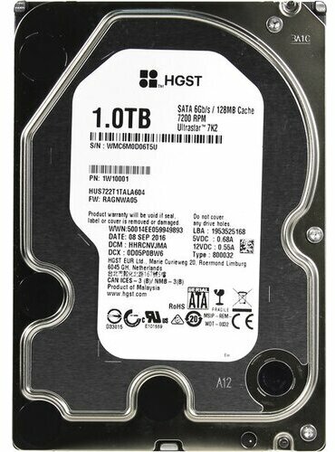 Жесткий диск Western digital Ultrastar 7K2 HUS722T1TALA604