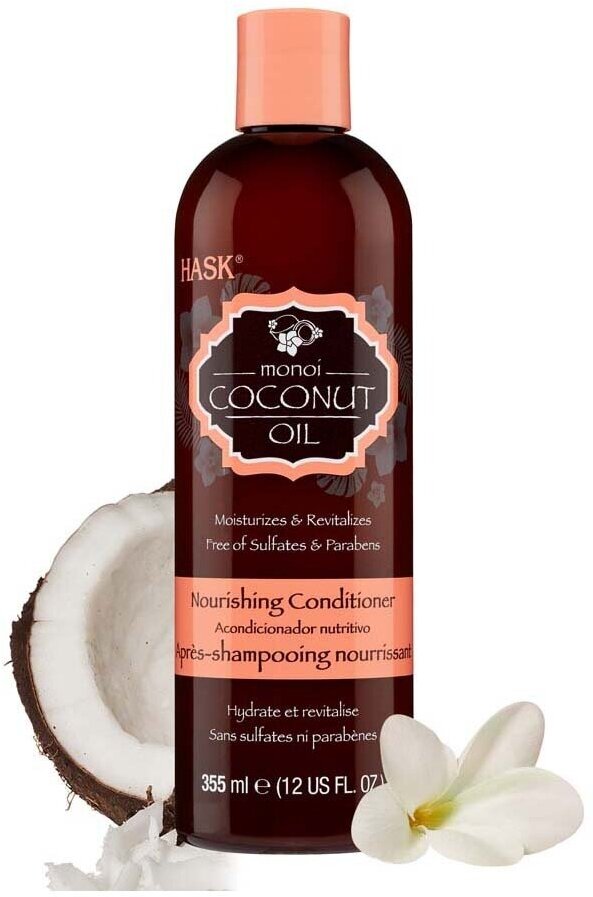 Кондиционер для волос Hask Питательный с кокосовым маслом, 355 мл.