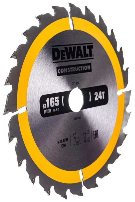 Пильный диск DeWALT Construction DT1934-QZ 165х20 мм - фотография № 3