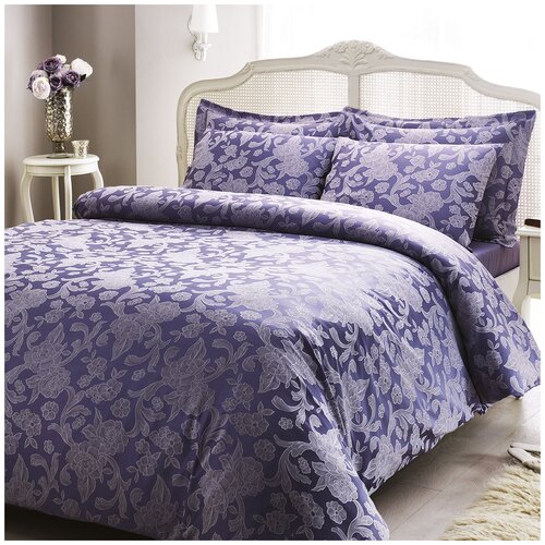 фото Комплект постельного белья tivolyo home amelfi жаккард лиловый