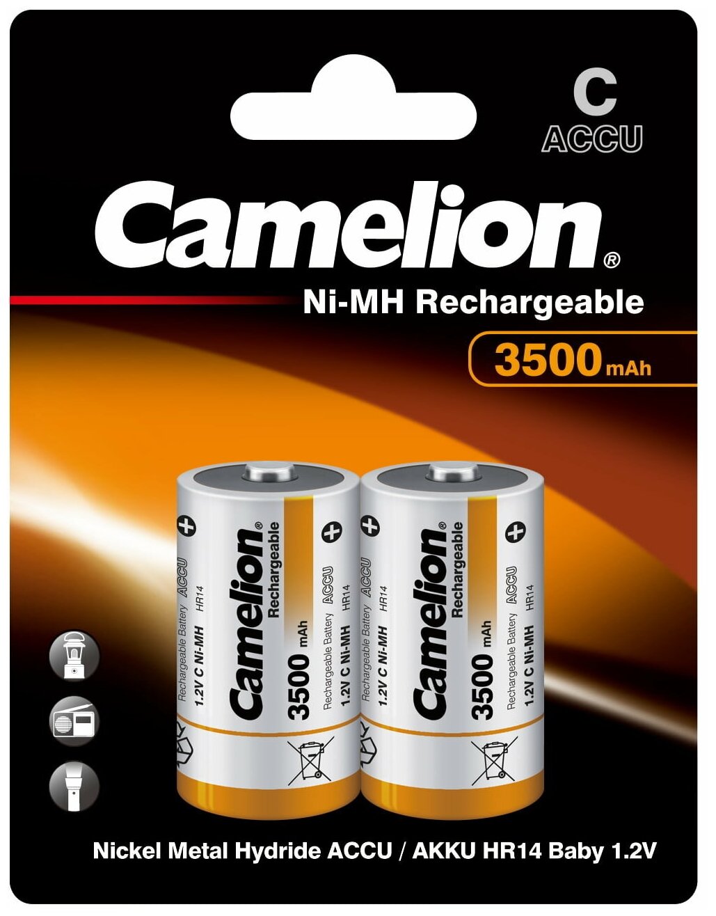 Camelion C- 3500mAh Ni-Mh BL-2 (NH-C3500BP2, аккумулятор,1.2В) (1 шт.)