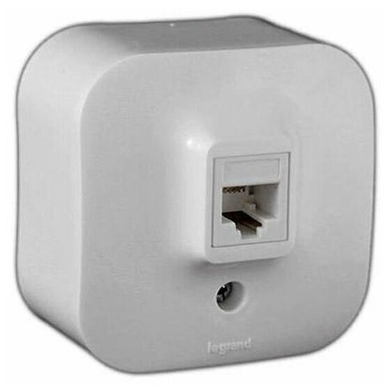 Розетка LEGRAND Quteo RJ 11 белая - фото №7