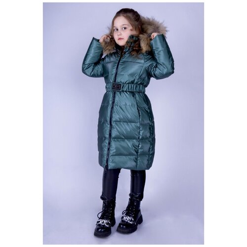Пальто зимнее для девочки (Размер: 128), арт. Делани 11П115 зел., цвет зеленый