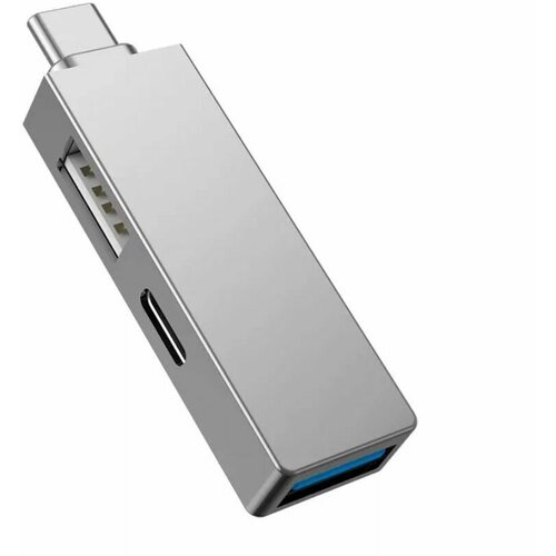 Хаб WiWU T02 Pro T Series Hub 3 in 1 Type-C to USB 3.0 + USB 2.0 + Type-C Silver