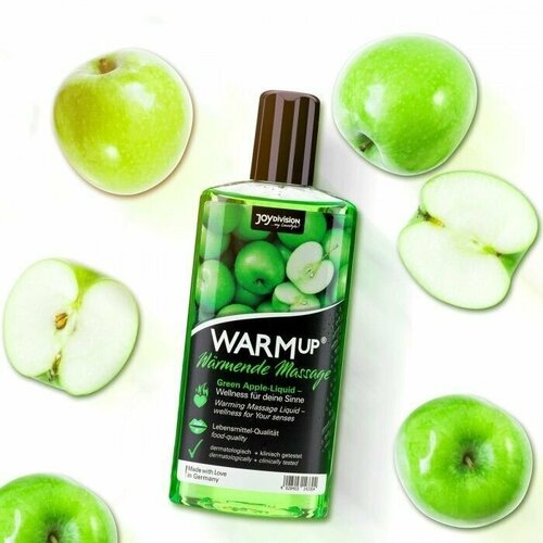 Массажное масло WARMup Green Apple с ароматом яблока - 150 мл