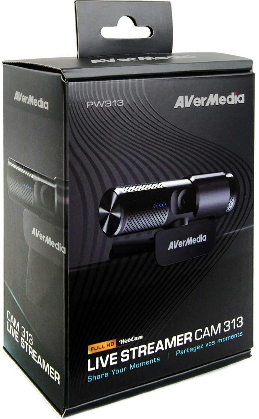 Web-камера AVERMEDIA PW 313, черный [40aapw313asf] - фото №7