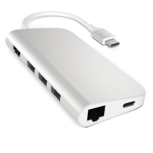 USB-концентратор Satechi Aluminum Multi-Port Adapter 4K with Ethernet (ST-TCMA2S)