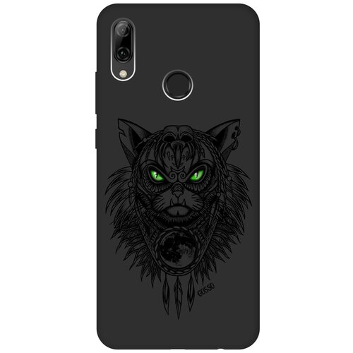фото Ультратонкая защитная накладка soft touch для huawei p smart (2019) / honor 10 lite с принтом "shaman cat" черная gosso