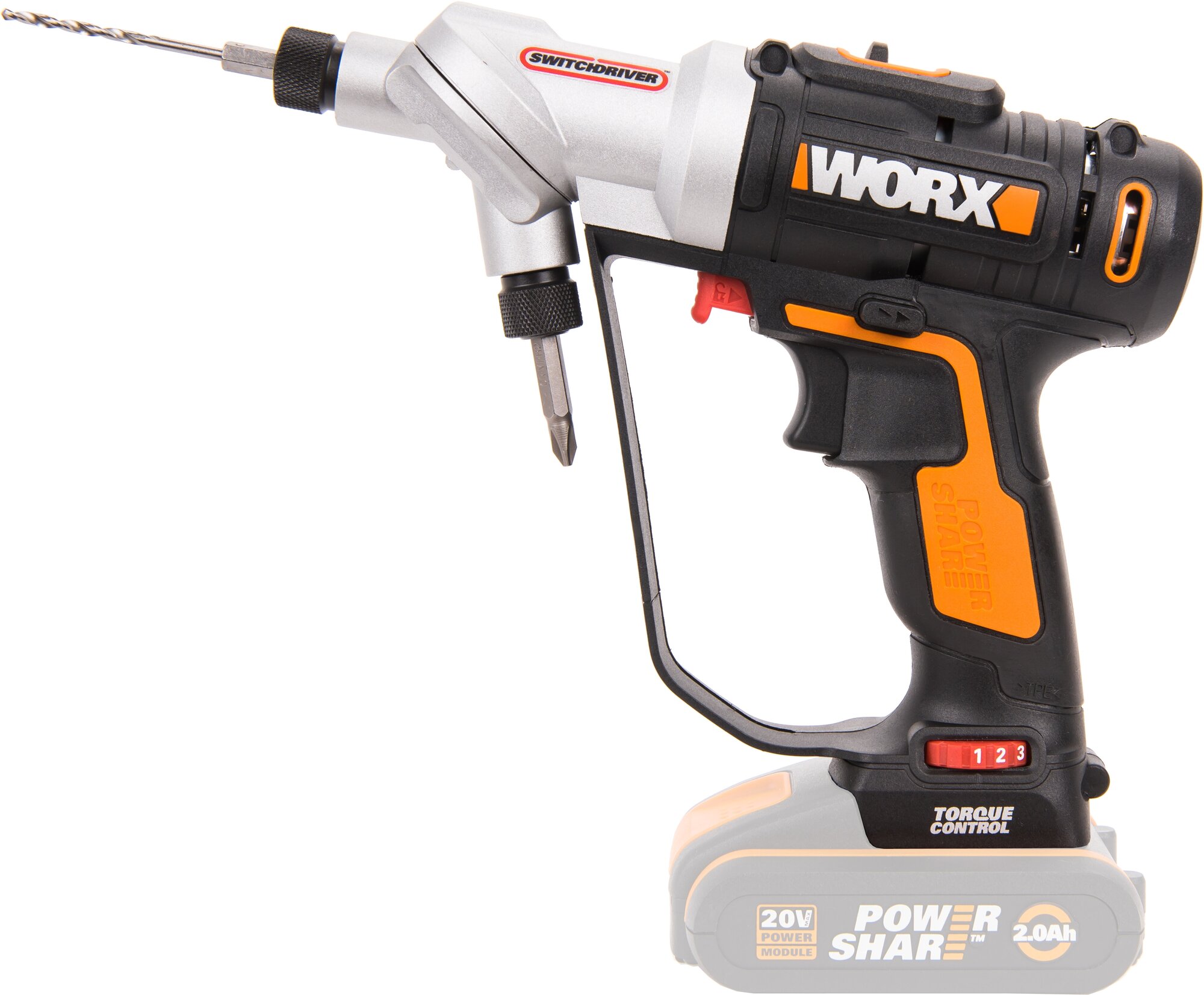 Дрель-шуруповерт аккумуляторная WORX Switchdriver WX176.9, 20В без АКБ и ЗУ