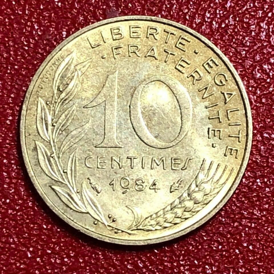 Монета Франция 10 Сантимов 1984 год #4-8