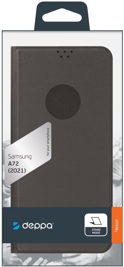 Чехол Book Cover для Samsung Galaxy A72 (2021), черный, Deppa 87852