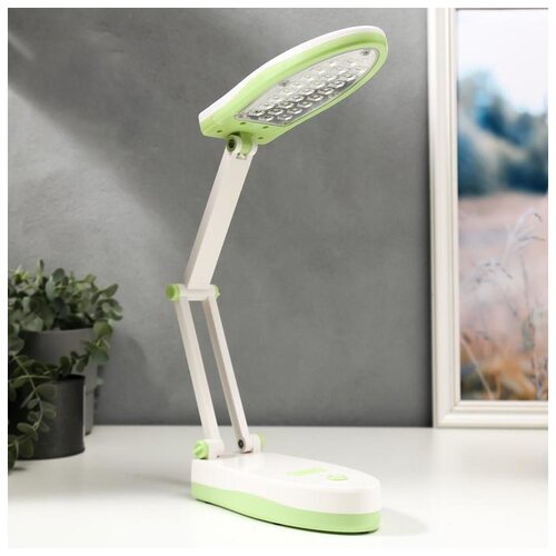 фото Лампа настольная risalux 25*led, 3 вт, 2 режима, usb, акб, бело-розовая, 17*7,5*6,5 см