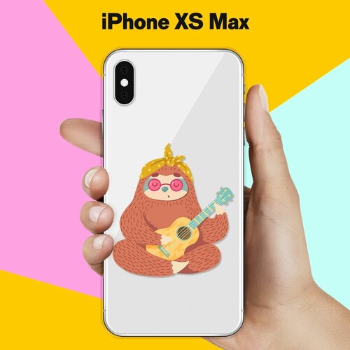 Силиконовый чехол Лама с гитарой на Apple iPhone Xs Max силиконовый чехол лама с гитарой на apple iphone xs