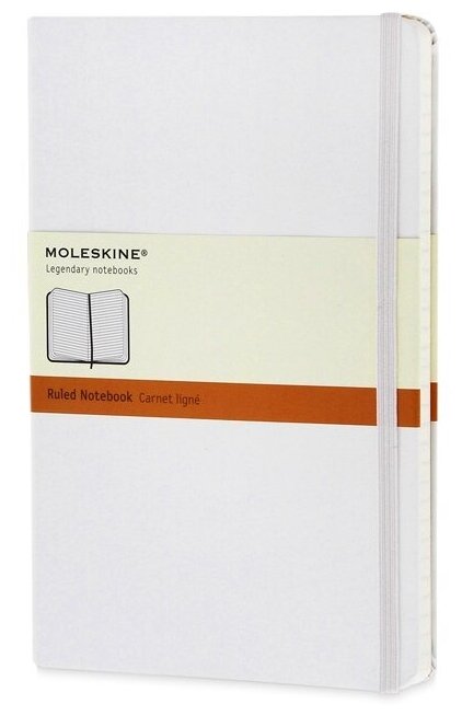 Записная книжка Moleskine Classic (в линейку) в твердой обложке, Large (13х21см), белый