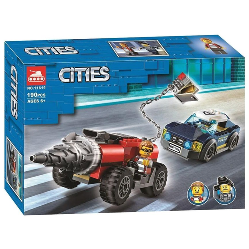 конструктор lego city 60273 полицейская погоня за бурильщиком 179 дет 11619 Lari Конструктор Сити Полицейская погоня за бурильщиком