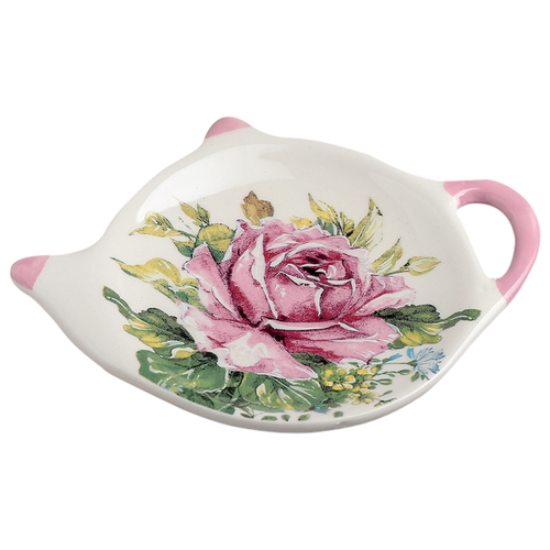 фото Подставка для чайных пакетиков доляна роза 4283807 розовый/белый