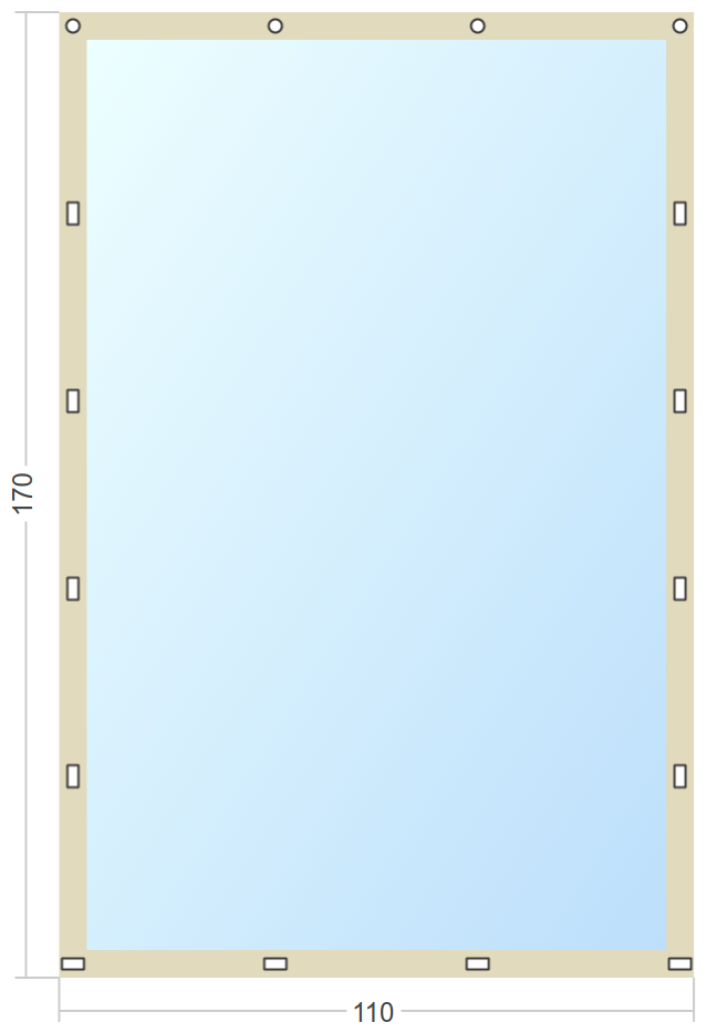 Мягкое окно Софтокна 110х170 см, Прозрачная пленка 0,7мм, Скоба-ремешок, Бежевая окантовка, Комплект для установки - фотография № 3