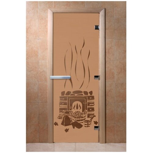 Дверь для бани Банька бронза матовая 1900х700 мм Правая (петли справа) дверь для бани и сауны банька в лесу сатин 6мм уф печать 190х67см добропаровъ