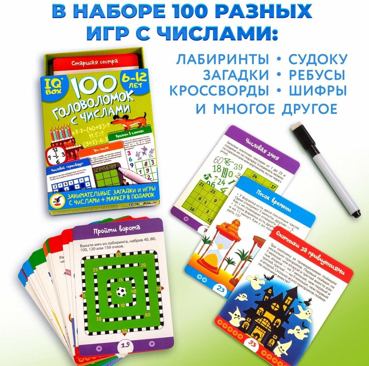 Головоломка Дрофа-медиа IQ Box. 100 Головоломок с числами 4297