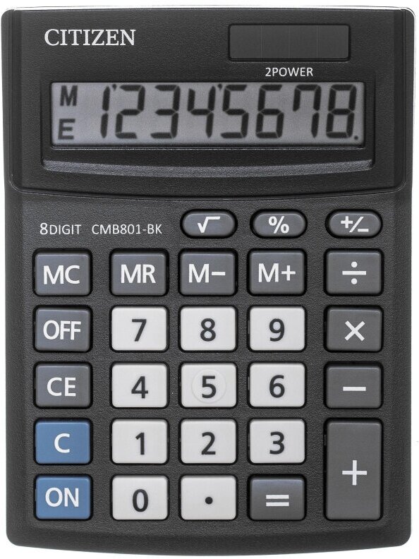 Калькулятор настольный компактный CITIZEN BusinessL CMB801-BK 8раз. Черн