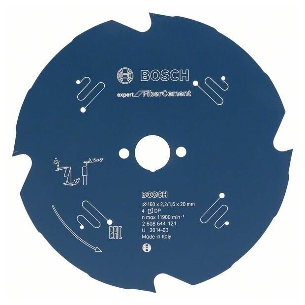 Пильный диск Bosch Expert for Fiber Cement 160 x 20 x 22 мм 4