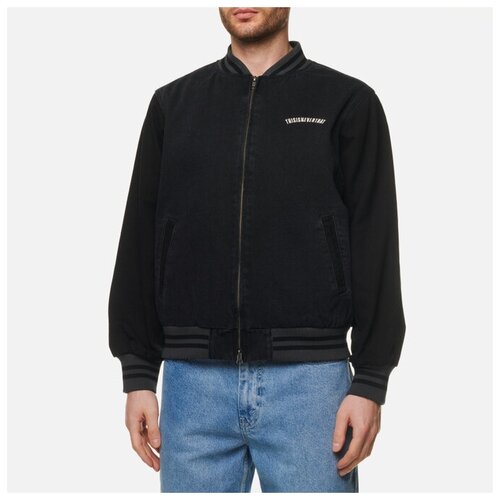 фото Мужская куртка бомбер thisisneverthat denim varsity чёрный , размер s